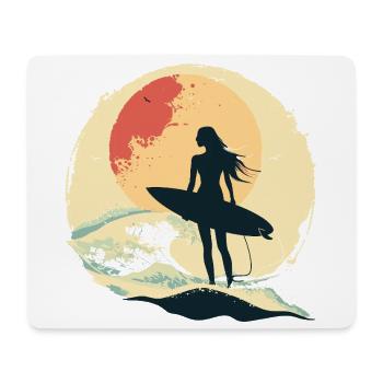 Surfeuse Femme - Tapis de souris (format paysage) - blanc - Devant