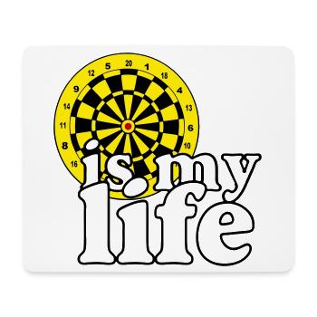 Dart, Dartpfeil, Darts, Shirt , Dart is my life - Mousepad (Querformat) - Weiß - Vorne