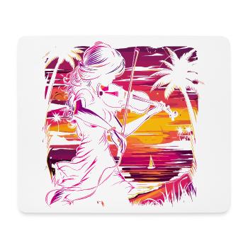 Violinist Synthwave - Mouse Pad (horizontal) - white - Front