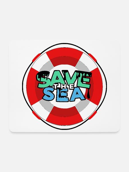 Rettet das Meer - Mousepad (Querformat) - Weiß
