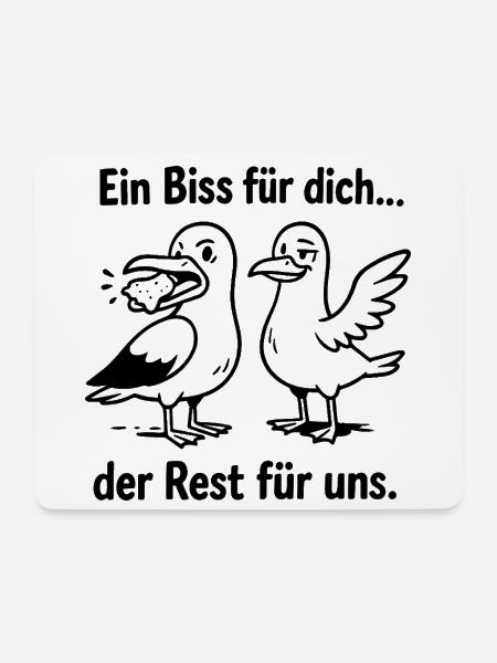 Ein Biss für dich der Rest für uns! - Mousepad (Querformat) - Weiß