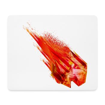 Glühender Asteroid mit Feuerschweif – Powerdesign - Mousepad (Querformat) - Weiß - Vorne