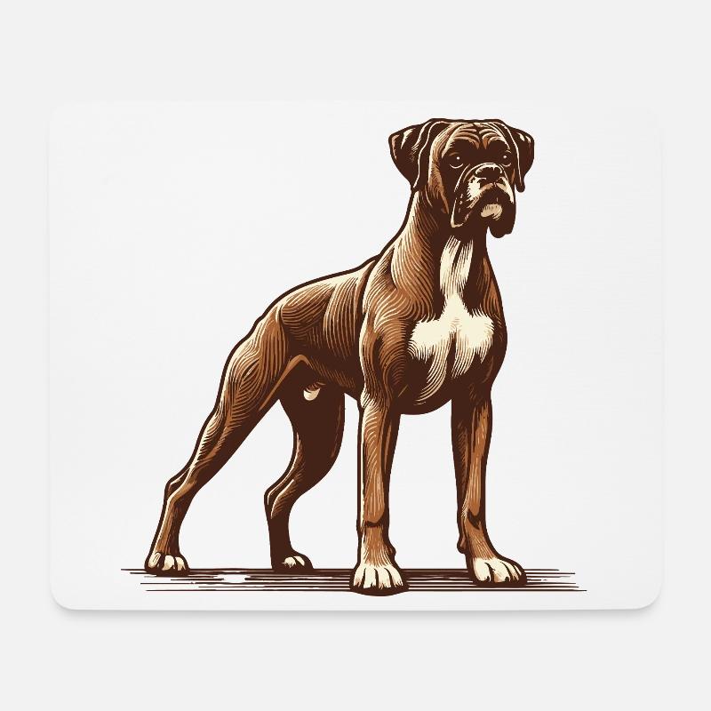 Boxer - Mousepad (Querformat) - Weiß