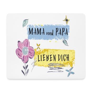 Mama und Papa lieben dich - Mousepad (Querformat) - Weiß - Vorne