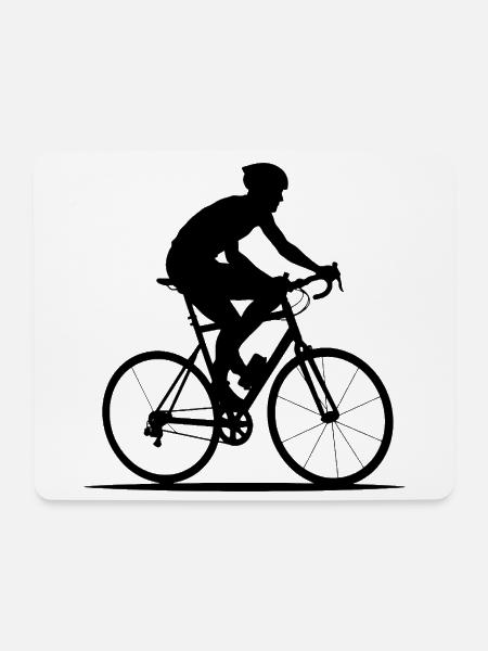 Radsport-Silhouette - Mousepad (Querformat) - Weiß