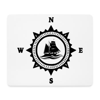 Le bateau noir et la boussole - Tapis de souris (format paysage) - blanc - Devant