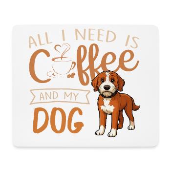 Café, chien et moi - Tapis de souris (format paysage) - blanc - Devant