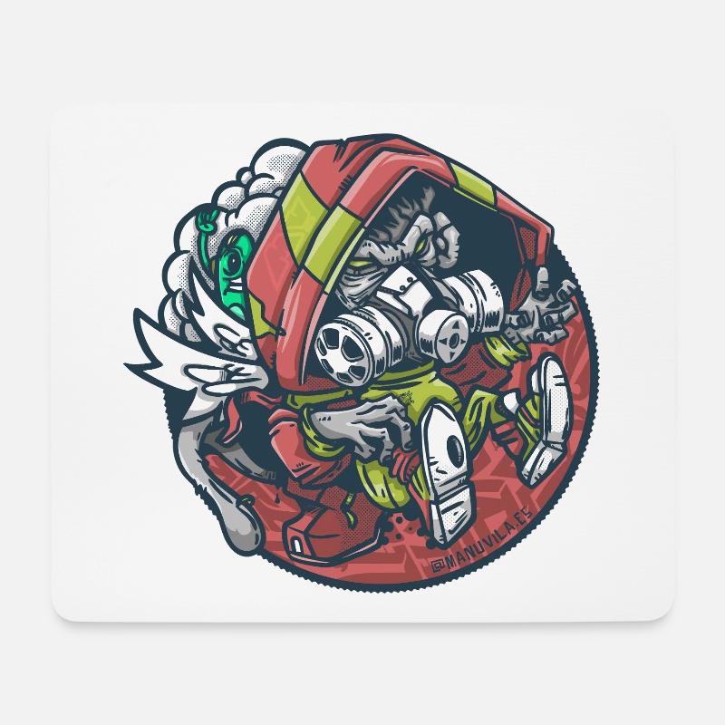 Rothelm-Astronaut Zombie - Mousepad (Querformat) - Weiß