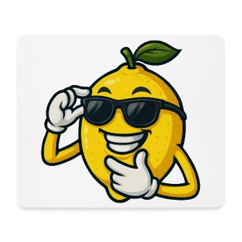 Cool Cartoon Citron avec des lunettes de soleil Drôle - Tapis de souris (format paysage) - blanc - Devant