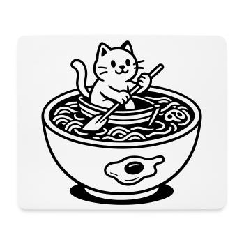 Cute Noudle Soup Cat - Mouse Pad (horizontal) - white - Front