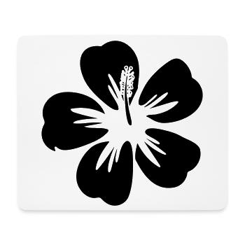 Hibiskusblüte Frei-Wählbare Farbe Tropen Grafik - Mousepad (Querformat) - Weiß - Vorne