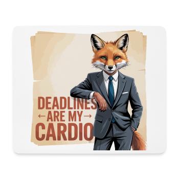 Deadlines sind mein Cardio-Büro-Fuchs - Mousepad (Querformat) - Weiß - Vorne