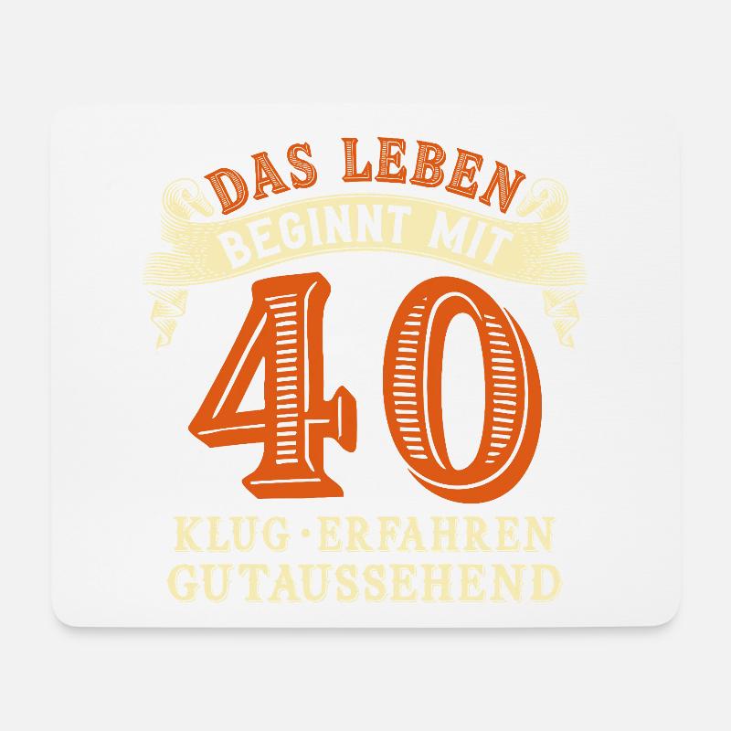Das Leben beginnt mit 40 zum 40. Geburtstag - Mousepad (Querformat) - Weiß
