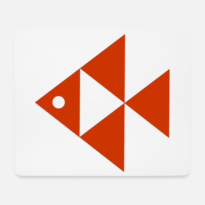 Retro Fisch Geometrisches Design - Mousepad (Querformat) - Weiß
