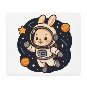 Weltraumhase in Astronautenanzug - Mousepad (Querformat) - Weiß - Vorne