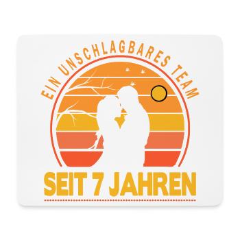 7 Jahre Beziehung Geschenk Partner Ehemann Ehefrau - Mousepad (Querformat) - Weiß - Vorne