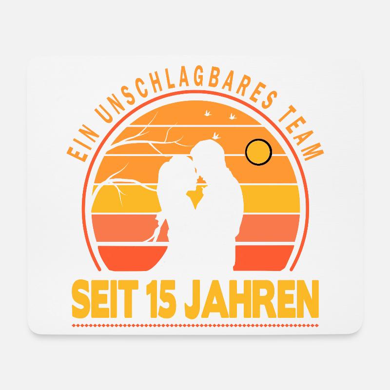 15 Jahre Beziehung Jahrestag Hochzeitstag  - Mousepad (Querformat) - Weiß
