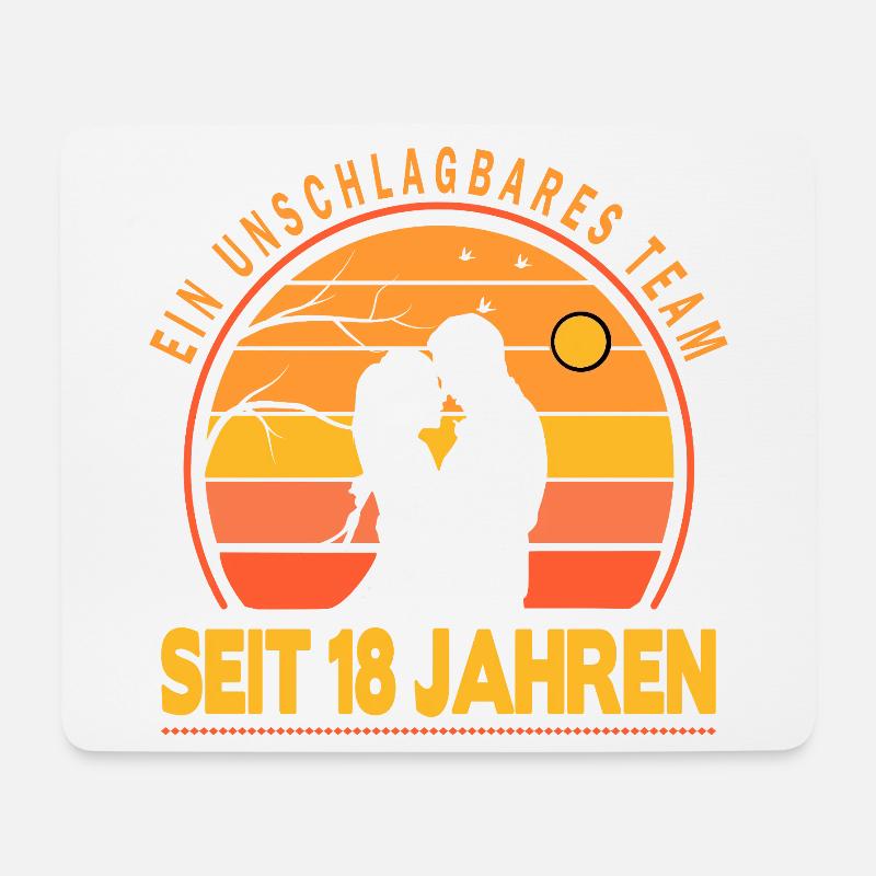 18 Jahre Beziehung Jahrestag Hochzeitstag - Mousepad (Querformat) - Weiß