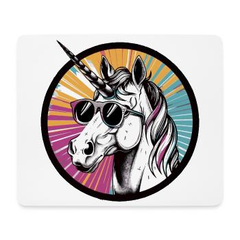  Einhorn mit Sonnenbrille - Mousepad (Querformat) - Weiß - Vorne