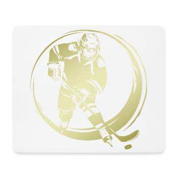 Hockey Spieler Silhouette - Mousepad (Querformat) - Weiß - Vorne