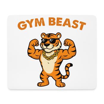 Gym Beast Tiger with Sunglasses - Mouse Pad (horizontal) - white - Front