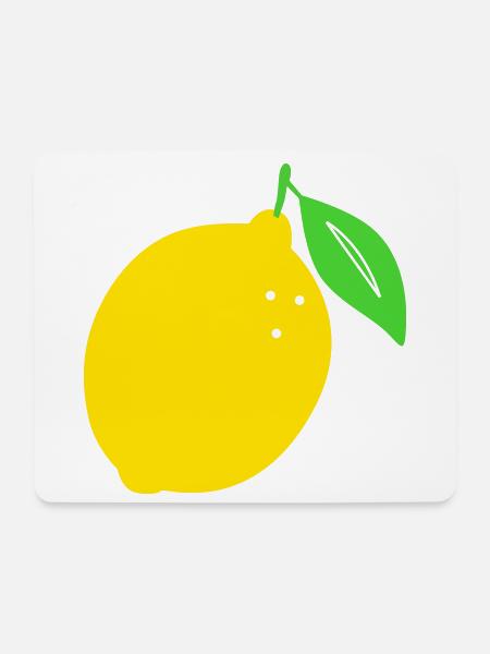 Lemon Flat Print Design - Mouse Pad (horizontal) - white
