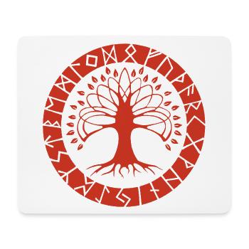 Arbre runique rouge - Tapis de souris (format paysage) - blanc - Devant