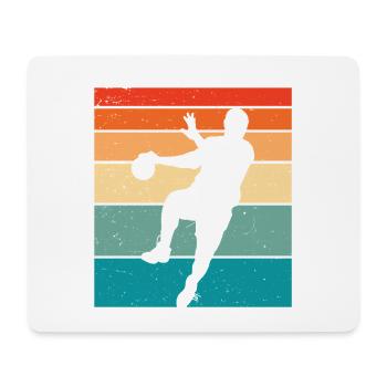 Retro Handball Handballer - Mousepad (Querformat) - Weiß - Vorne