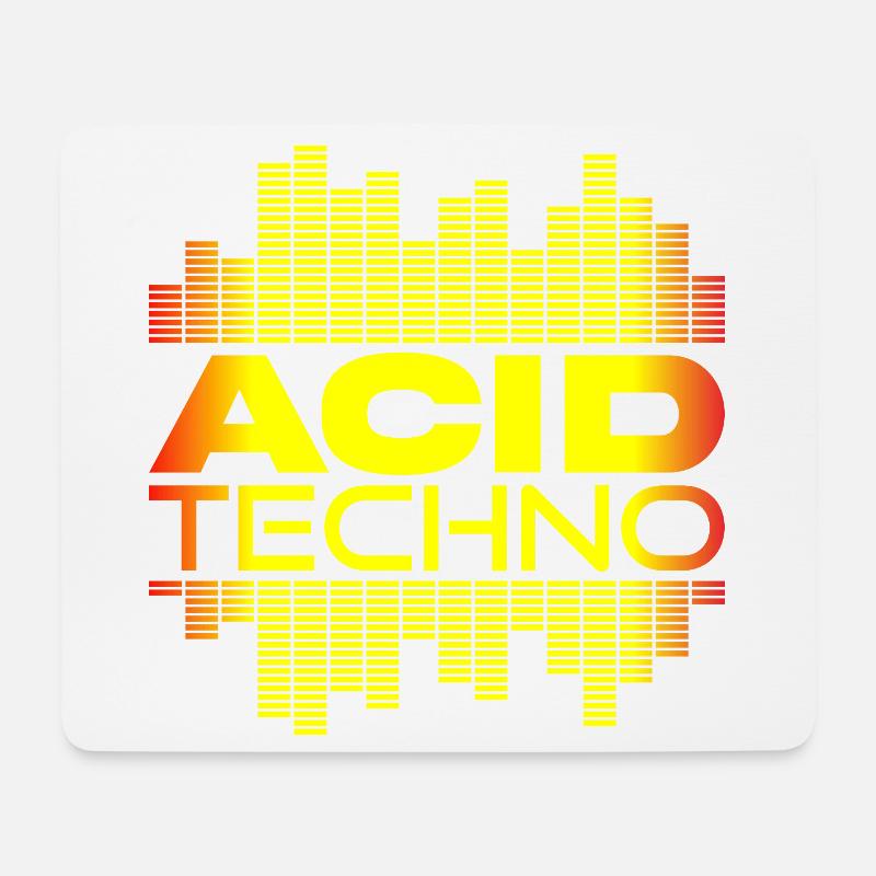 Acid Techno Puls - Mousepad (Querformat) - Weiß