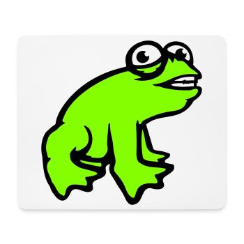 Frosch grinst cool lustig Comic verrückte Kröte - Mousepad (Querformat) - Weiß - Vorne