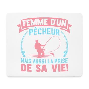 Ehefrau eines Fischers, aber auch der Fang seines Lebens - Mousepad (Querformat) - Weiß - Vorne