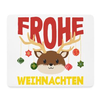 Corgi Joyeux Noël avec chapeau de Père Noël - Tapis de souris (format paysage) - blanc - Devant