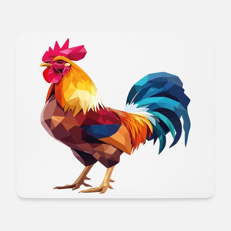 Hahnp3 - Mousepad (Querformat) - Weiß