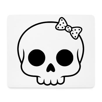 Cute skull with bow | Girly Goth - Mouse Pad (horizontal) - white - Front