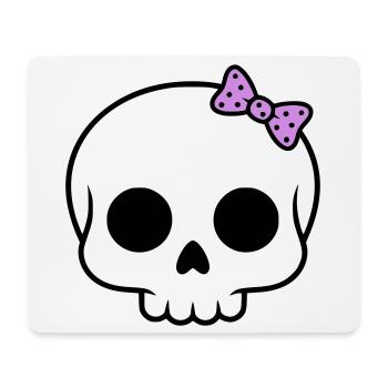 Cute skull with bow | Girly Goth - Mouse Pad (horizontal) - white - Front