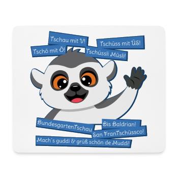 Panda Grüße: The Art of Tschau (Mundart) - Mousepad (Querformat) - Weiß - Vorne