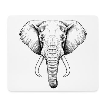 Elefant - Mousepad (Querformat) - Weiß - Vorne