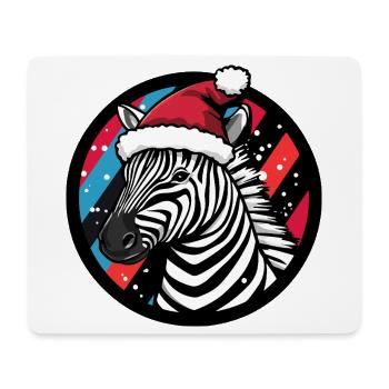Zebra with Santa hat - Mouse Pad (horizontal) - white - Front