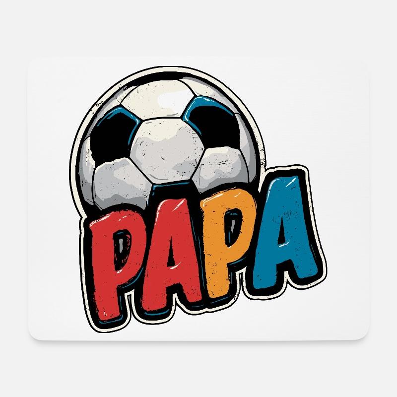 Papa Fußball Geschenk Geschenkidee - Mousepad (Querformat) - Weiß