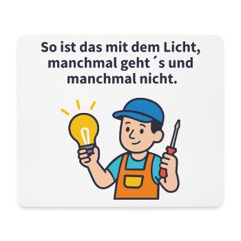 Light tinkerer: screwdriver & light bulb - Mouse Pad (horizontal) - white - Front