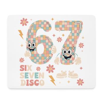 Lustige Disco Ball Retro Party Geschenk Six Seven - Mousepad (Querformat) - Weiß - Vorne