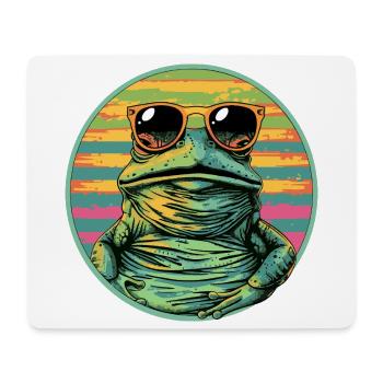 Grenouille avec des lunettes de soleil rétro - Tapis de souris (format paysage) - blanc - Devant