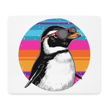 Penguin Neon-Goggles Retro - Mousepad (Querformat) - Weiß - Vorne