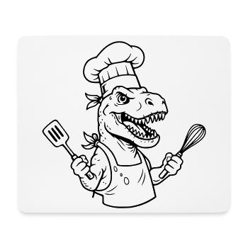 T-rex cuisinier  - Tapis de souris (format paysage) - blanc - Devant