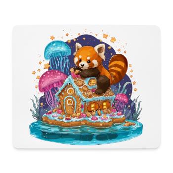 Panda auf Zuckerhaus im Zuckermeer - Mousepad (Querformat) - Weiß - Vorne