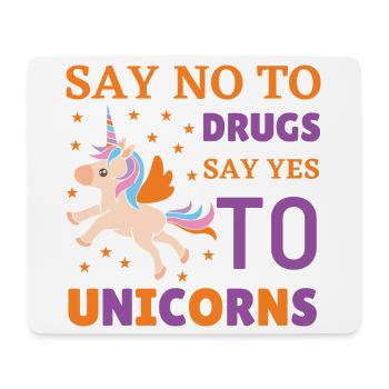 No drugs yes to unicorns - Tapis de souris (format paysage) - blanc - Devant