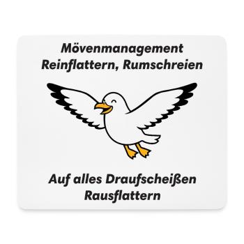 Mème de gestion de la mouette (mauvaise gestion) - Tapis de souris (format paysage) - blanc - Devant