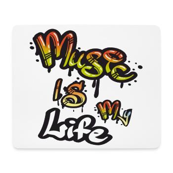 Musik Ist Leben Graffiti - Mousepad (Querformat) - Weiß - Vorne
