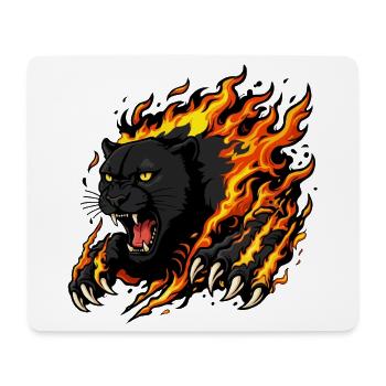 Zwarte panter in vlammen - Mouse Pad (horizontal) - white - Front