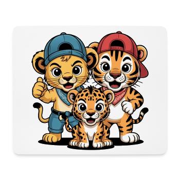 Cuddly Trio Caps - Mouse Pad (horizontal) - white - Front